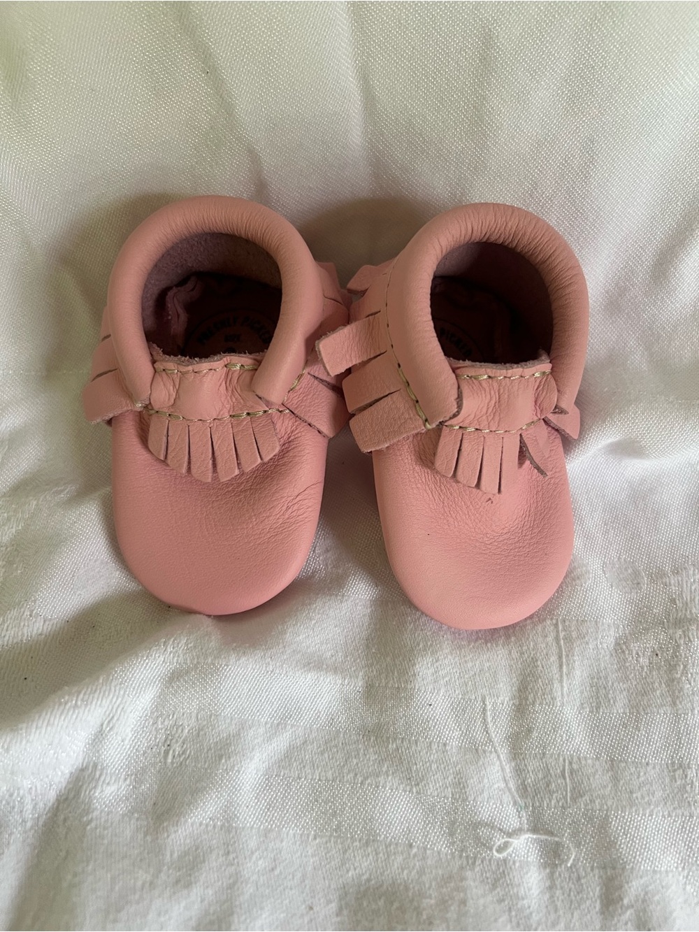 Freshly Picked Blush Pink Fringe Baby Moccasins